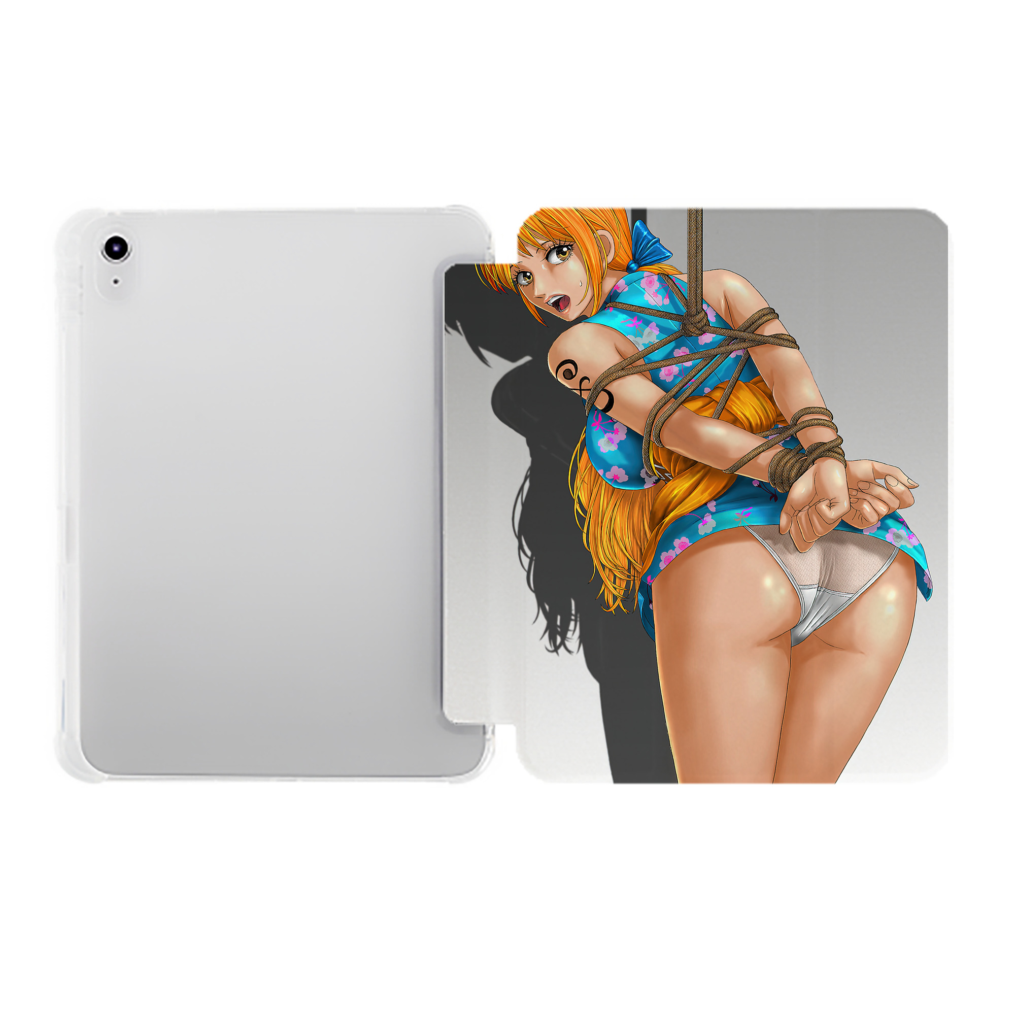 （画像用） ワンピース ONE PIECE IPad ケース ペン収納付き 三つ折りスタンド PUレザー×シリコン 対応機種9.5/10.5/10.9インチ